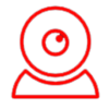 surveillance camera icon red